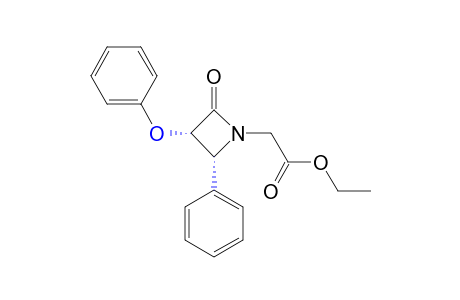 cis-2-oxo-3-phenoxy-4-phenyl-1-azetidineacetic acid, ethyl ester