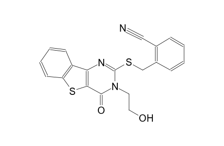 2-({[3-(2-hydroxyethyl)-4-oxo-3,4-dihydro[1]benzothieno[3,2-d]pyrimidin-2-yl]sulfanyl}methyl)benzonitrile