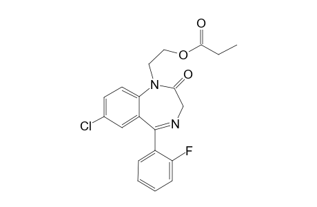 Flurazepam, N-desalkyl-N-(2-hydroxyethyl)-, propionate