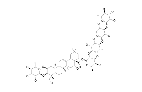 3-O-ALPHA-L-RHAMNOPYRANOSYL-2-BETA,3-BETA,23-TRIHYDROXY-16-OXOOLEAN-12-EN-28-OIC-ACID-28-ALPHA-L-RHAMNOPYRANOSYL-(1->3)-O-BETA-D-XYLOPYRANOSYL-(1->4)-ALPHA-L-