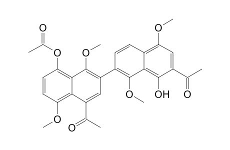 5-Acetyl-7-(2-acetyl-1-hydroxy-4,8-dimethoxy-7-naphthyl)-4,8-dimethoxy-1-naphthyl acetate