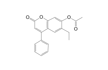 6-Ethyl-7-hydroxy-4-phenyl-2H-1-benzopyran-2-one, acetate