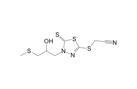 3-(2-Hydroxy-3-methylsulfanylpropyl)-5-cyanomethylsulfanyl-2,3-dihydro-1,3,4-thiadiazole-2-thione