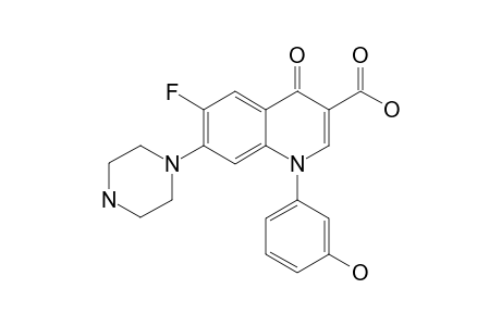 1-(m-Hydroxyphenyl)-7-(piperazin-1'-yl)-3-(hydroxycarnonyl)-6-fluoro-1,4-dihydro-4-quinolone