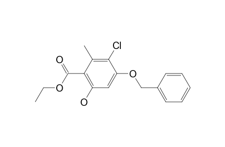 Benzoic acid, 3-chloro-6-hydroxy-2-methyl-4-(phenylmethoxy)-, ethyl ester