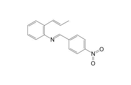 Benzenamine, N-[(4-nitrophenyl)methylene]-2-[1-propenyl]-