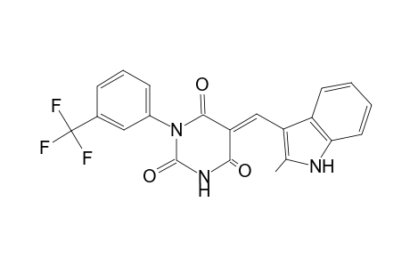 (5E)-5-[(2-methyl-1H-indol-3-yl)methylene]-1-[3-(trifluoromethyl)phenyl]-2,4,6(1H,3H,5H)-pyrimidinetrione