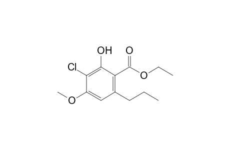 Ethyl 3-chloro-2-hydroxy-6-propyl-4-methoxybenzoate
