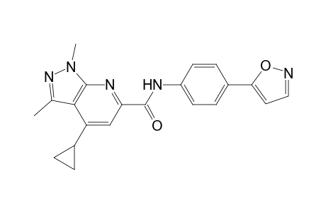 1H-Pyrazolo[3,4-b]pyridine-6-carboxamide, 4-cyclopropyl-N-[4-(5-isoxazolyl)phenyl]-1,3-dimethyl-