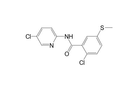 2-Chloranyl-N-(5-chloranylpyridin-2-yl)-5-methylsulfanyl-benzamide