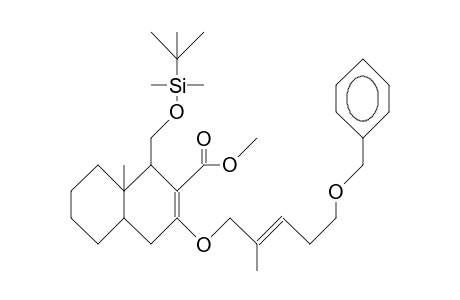 cis-2-(T-Butyl-dimethyl-siloxymethyl)-1-methyl-3-carbomethoxy-4-(5-benzyloxy-2-methyl-2-penten-1-yloxy)-bicyclo(4.4.0)de