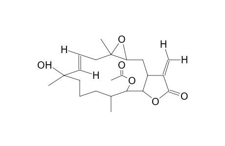 OXIRENO[4,5]CYCLOTETRADECA[1,2-b]FURAN-12(1AH)-ONE, 10-(ACETYLOXY)-2,5,6,7,8,9,10,10A,13,13A,14,14A-DECAHYDRO-5-HYDROXY-1A,5,9-TRIMETHYL-13-METHYLENE-