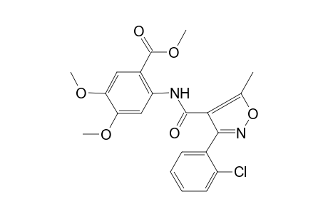 benzoic acid, 2-[[[3-(2-chlorophenyl)-5-methyl-4-isoxazolyl]carbonyl]amino]-4,5-dimethoxy-, methyl ester