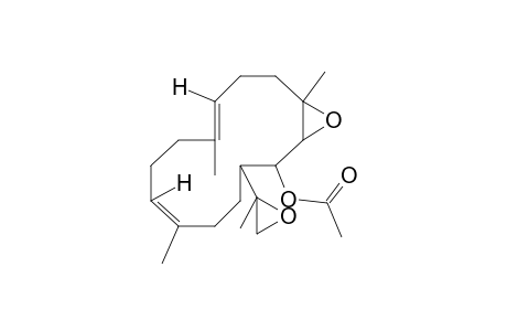 (6E,10E)-1-Aetoxy-14-(1-methyl-1,2-epoxyethyl)-2,3-epoxy-3,7,11-trimethylcyclotetradecadiene