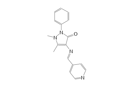 1,5-Dimethyl-2-phenyl-4-([(E)-4-pyridinylmethylidene]amino)-1,2-dihydro-3H-pyrazol-3-one
