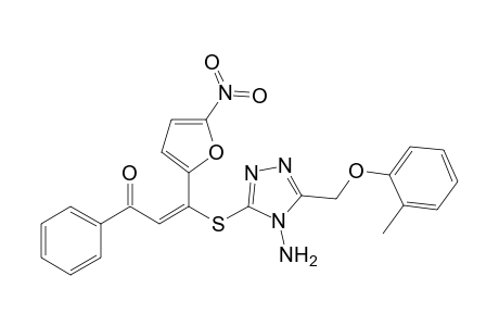 (E)-3-[[4-amino-5-[(2-methylphenoxy)methyl]-1,2,4-triazol-3-yl]sulfanyl]-3-(5-nitro-2-furyl)-1-phenyl-prop-2-en-1-one