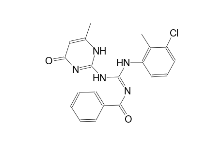 N-(3-chloro-2-methylphenyl)-N'-(6-methyl-4-oxo-1,4-dihydro-2-pyrimidinyl)-N''-[(Z)-oxo(phenyl)methyl]guanidine