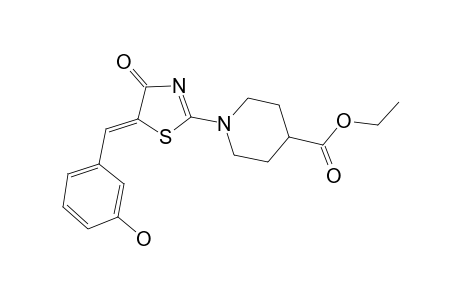 Piperidine-4-carboxylic acid, 1-[4,5-dihydro-5-(3-hydroxybenzylidene)-4-oxo-2-thiazolyl]-, ethyl ester