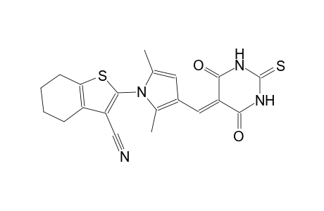 2-{3-[(4,6-dioxo-2-thioxotetrahydro-5(2H)-pyrimidinylidene)methyl]-2,5-dimethyl-1H-pyrrol-1-yl}-4,5,6,7-tetrahydro-1-benzothiophene-3-carbonitrile