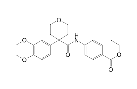 benzoic acid, 4-[[[4-(3,4-dimethoxyphenyl)tetrahydro-2H-pyran-4-yl]carbonyl]amino]-, ethyl ester
