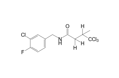 N-(3-chloro-4-fluorobenzyl)-3-methyl-4,4,4-trichlorobutyramide