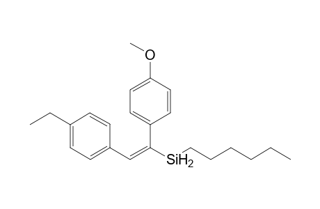 (E)-(2-(4-ethylphenyl)-1-(4-methoxyphenyl)vinyl)(hexyl)silane