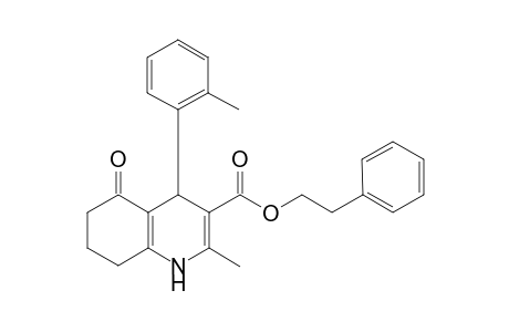 2-Phenylethyl 2-methyl-4-(2-methylphenyl)-5-oxo-1,4,5,6,7,8-hexahydro-3-quinolinecarboxylate