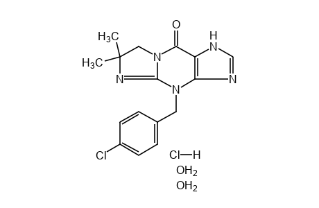 4-(p-chlorobenzyl)-6,6-dimethyl-1,4,6,7 -tetrahydro-9H-imidazo[1,2-a]purin-9-one, monohydrochloride, dihydrate