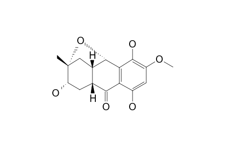 #1;FUSAQUINON-A;1,4,6-TRIHYDROXYL-2-METHOXY-7-ALPHA-METHYL-5-ALPHA/BETA,6-ALPHA,8-ALPHA/BETA,8A-ALPHA,9-ALPHA,10A-ALPHA-HEXAHYDRO-7,9-EPOXYANTHRACEN-10-ONE