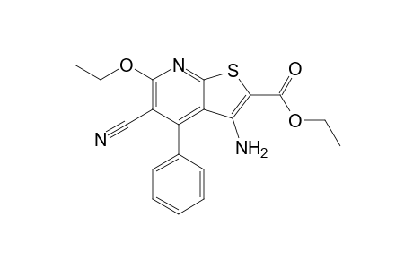 Ethyl 3-amino-5-cyano-6-ethoxy-4-phenylthieno[2,3-b]pyridine-2-carboxylate