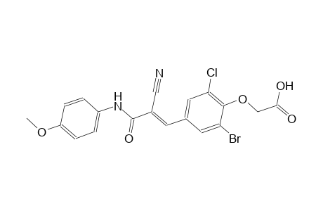 {2-bromo-6-chloro-4-[(1E)-2-cyano-3-(4-methoxyanilino)-3-oxo-1-propenyl]phenoxy}acetic acid