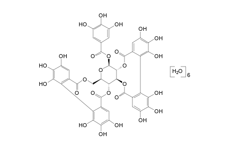 beta-D-glucopyranose, cyclic 2,3,:4,6-bis(4,4',5,5',6,6'-hexahydroxy-[1,1'-biphenyl]-2,2'-dicarboxylate)1-gallate, hexahydrate