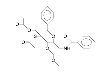 Methyl-6-O-acetyl-5-S-acetyl-2-benzamido-3-O-benzyl-2-deoxy-5-thio.beta.-D-glucofuranoside