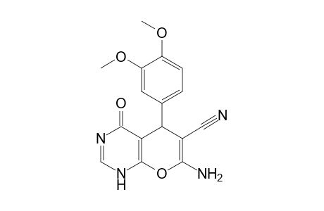 4H-Pyrano[2,3-d]pyrimidine-6-carbonitrile, 7-amino-5-(3,4-dimethoxyphenyl)-4-oxo-1,5-dihydro-