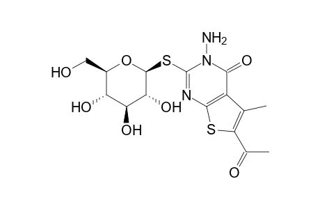 3-Amino-6-acetyl-5-methyl-2-(b-D-glucopyranosyl-thio)-thieno[2,3-d]pyrimidin-4-one