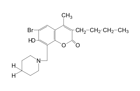 6-BROMO-3-BUTYL-7-HYDROXY-4-METHYL-8-(PIPERIDINOMETHYL)COUMARIN