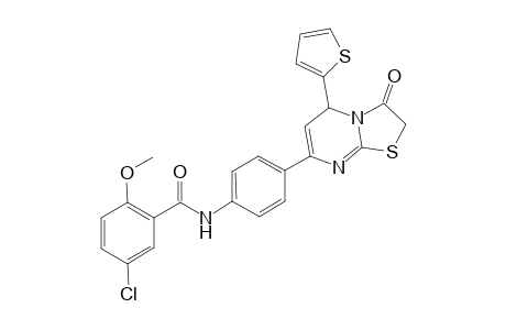 7-[4-[4-(5-CHLORO-2-METHOXYBENZOYL)-AMINO]-PHENYL]-3-OXO-5-(2-THIENYL)-2,3-DIHYDRO-5H-THIAZOLO-[3,2-A]-PYRIMIDINE