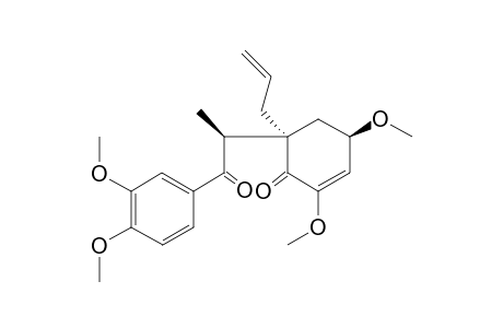 3,4,3',5'-Tetramethoxy-7,2'-dioxo-.delta(1,3,5,3',8').-8.1'-neolignan