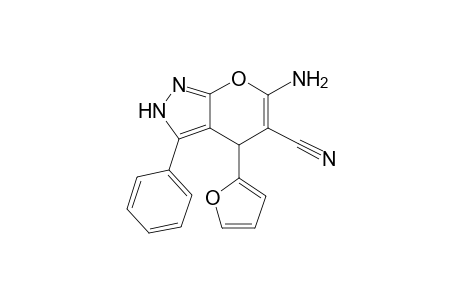 Pyrano[2,3-C]pyrazole-5-carbonitrile, 6-amino-4-(2-furanyl)-2,4-dihydro-3-phenyl-