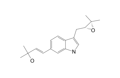 3,6-(E)-HEXALOBINE-E;(2'R,E)-3-(2,3-EPOXY-3-METHYLBUTYL)-6-(3-HYDROXY-3-METHYL-1-BUTENYL)-INDOLE