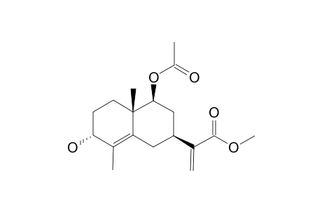 3-.alpha.Hydroxy-9b-acetoxyeudesm-4,11(13)-dien-12-oic acid methyl ester