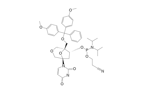 (1S,5R,6S)-6-[2-Cyanoethoxy-(diisopropylamino)-phosphinoxy]-5-(4,4'-dimethoxytrityloxymethyl)-1-(uracil-1-yl)-3,8-dioxabicyclo-[3.2.1]-octane