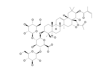 ISOESCIN-IB;#13;21-O-ANGELOYL-28-O-ACETYL-PROTOAESCIGENIN-3-O-[BETA-D-GLUCOPYRANOSYL-(1->2)]-[BETA-D-GLUCOPYRANOSYL-(1->4)]-BETA-D-GLUCOPYRANOSIDURONIC-ACID