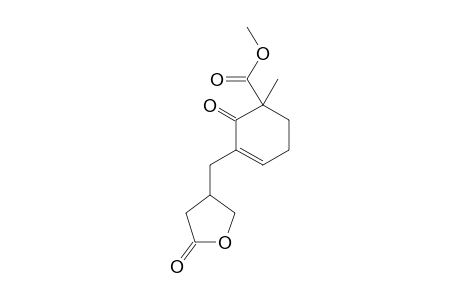 3-Cyclohexen-2-on-1-carboxylic acid, 1-methyl-3-(tetrahydrofuran-2-on-4-yl)methyl, methyl ester