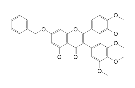 2-(4-Methoxy-3-oxidanyl-phenyl)-5-oxidanyl-7-phenylmethoxy-3-(3,4,5-trimethoxyphenyl)chromen-4-one