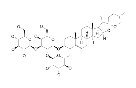 DIOSGENIN-3-O-BETA-SOLATRIOSIDE;(25R)-FUROST-5-EN-3-BETA,26-DIOL-3-O-[ALPHA-L-RHAMNOPYRANOSYL-(1->2)-[BETA-D-GLUCOPARANOSYL-(1>3)]-BETA-D-GALACTOP