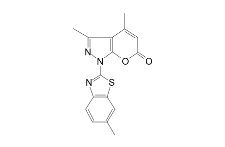 1-(6-Methyl-benzothiazol-2-yl)-3,4-dimethyl-pyrano(2,3-c)pyrazol-6-(1H)-one