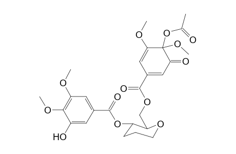 1,5-Anhydro-2,3-dideoxy-D-erythrohexitol 5-(3,4-dimethoxy-5-hydroxybenzoate)-6-(3,4-dimethoxy-4-acetoxy-5-oxobenzoate)