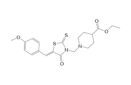 ethyl 1-{[(5Z)-5-(4-methoxybenzylidene)-4-oxo-2-thioxo-1,3-thiazolidin-3-yl]methyl}-4-piperidinecarboxylate