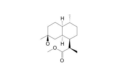 2-(7.beta.-Hydroxy-4,7-dimethyl-(1.alpha.-H),2,3,(4.beta.-H),(4a.alpha.-H)-5,6,7,8,(8a.alpha.-H)-decahydronaphrhalen-1-yl)propionic acid methyl ester